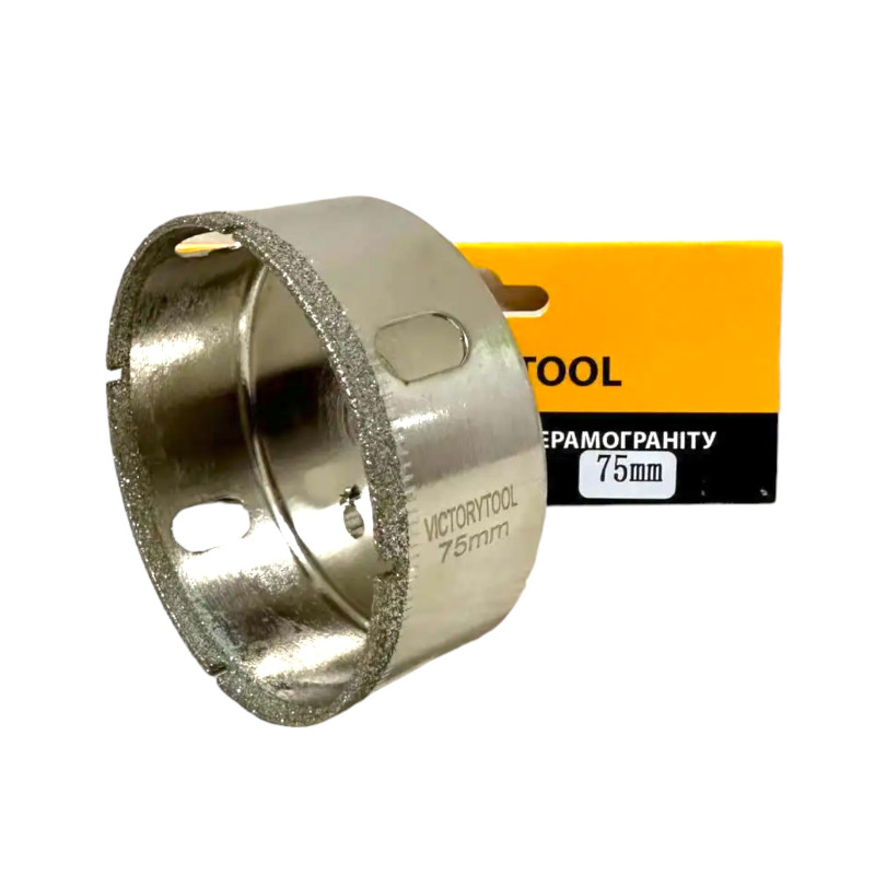 Алмазна коронка VICTORYTOOL 75 мм, під дриль (v075)