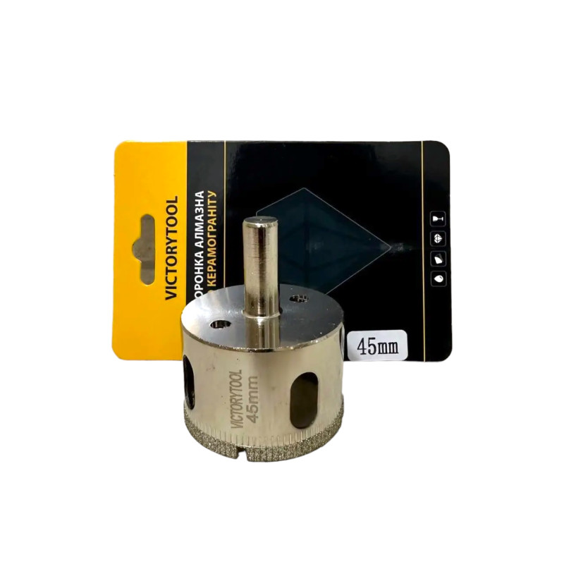Алмазна коронка VICTORYTOOL 45 мм, під дриль (v045)