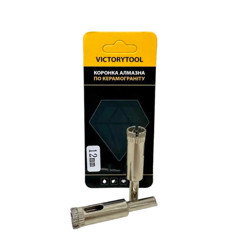 Алмазна коронка VICTORYTOOL 12 мм/2 шт., під дриль (v012-2)