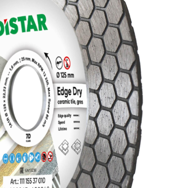 Диск алмазний Distar Edge Dry 125 мм для керамограніта/кераміки/мармуру/граніта (11115537010)